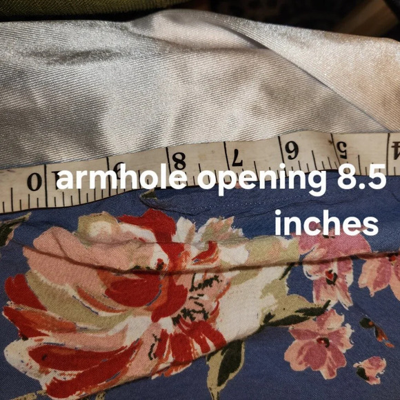 Women's Angie Mixed Media Floral Cornflower Blue Open Front Kimono  Rayon Size S - Picture 6 of 7